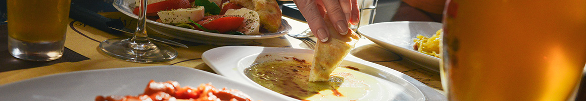 Eating Mediterranean Lebanese at Wally's Cafe restaurant in Emeryville, CA.